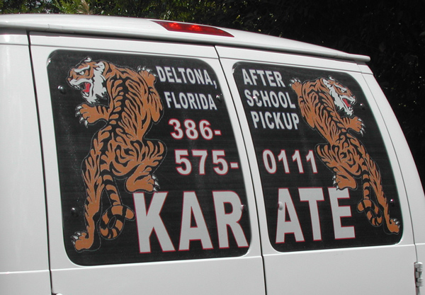 karate tiger van decal